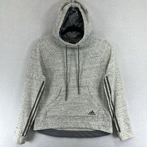 Adidas Women’s Hoodie Sweatshirt Sz 8-10 Speckled Gray Pullover Lined Hood EUC